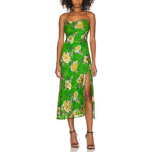 Astr The Label 'Gaia' Green Satin Dress Size L